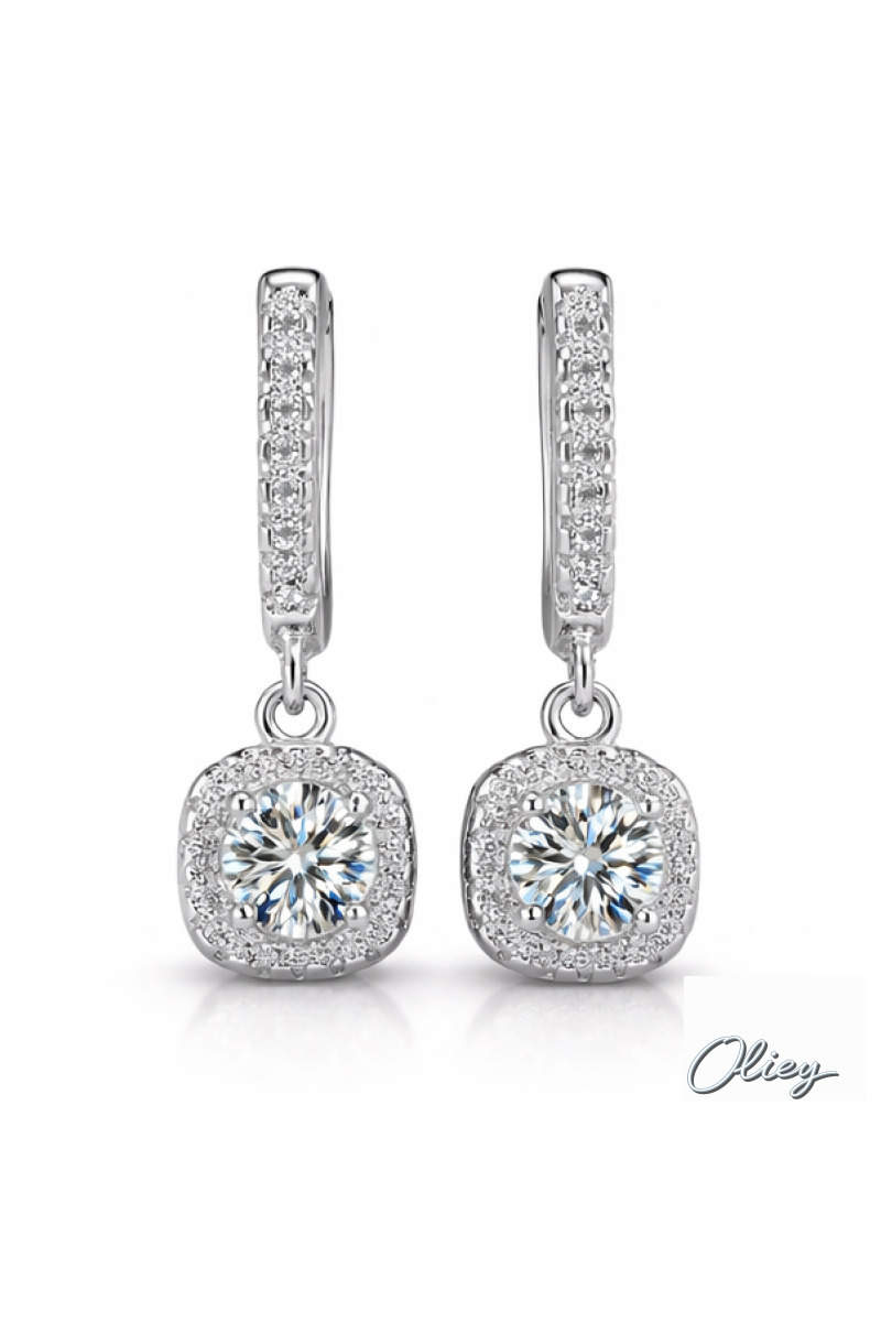 2Ct Moissanite Huggie Hoops in Sterling Silver